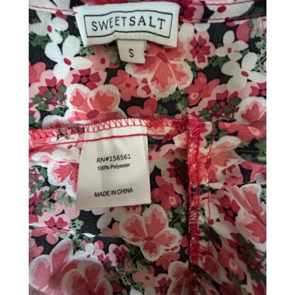 Sweet Salt Dress S Maxi Cherry Blossom Floral Cottage Core Puffed Sleeve - Picture 11 of 13